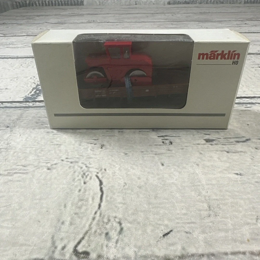 Märklin 44241 H0 DB Low-Sided Freight Car w/ Red Road Roller 1:87 Used